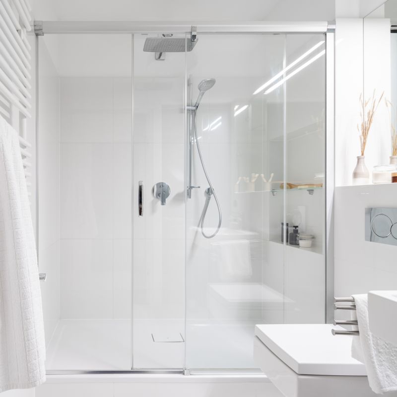 Walk-In Shower with Glass Enclosure
